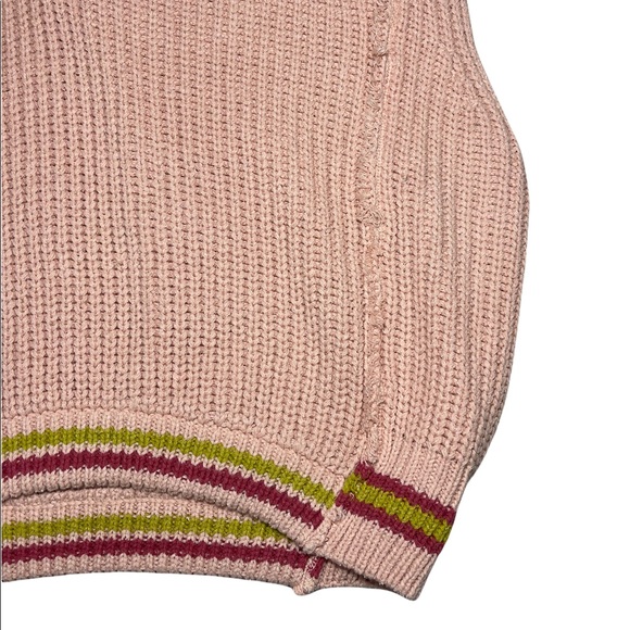 NEW Free People Slouchy Sweater Oversized Tunic Mini V-Neck Cotton Blend Pink XS - Picture 10 of 16